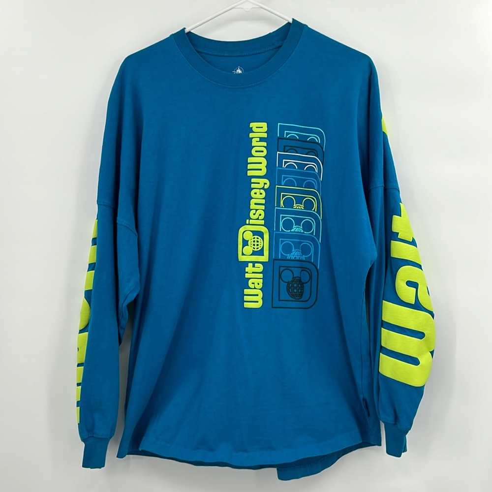 Walt Disney World Spirit Jersey Disney Parks Neon Blue &‎ Neon Green Medium
